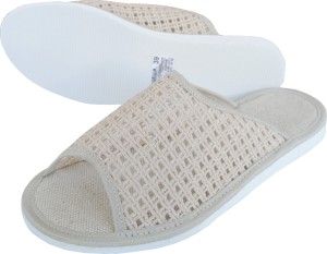 Kapcie damskie lniane przewiewne – lekkie pantofle domowe, produkt polski