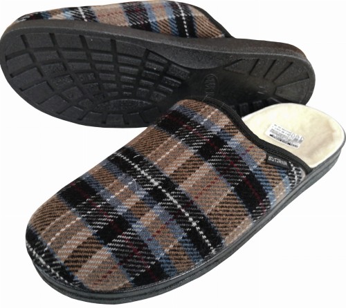 kapcie ciepłe kratka męskie