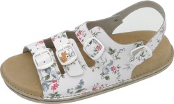 Sandały damskie skórzane fusbet Bioken – kwiatowy wzór, komfort i styl  Produkt Polski