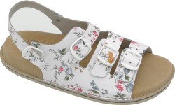 Sandały damskie skórzane fusbet Bioken – kwiatowy wzór, komfort i styl  Produkt Polski