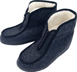 Ciepłe wysokie bambosze filcowe z zamkiem