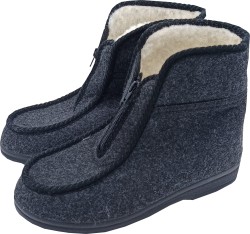 Ciepłe wysokie bambosze filcowe z zamkiem