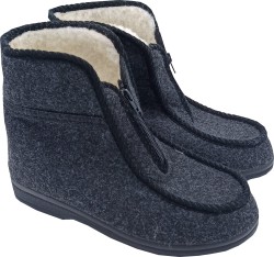 Ciepłe wysokie bambosze filcowe z zamkiem