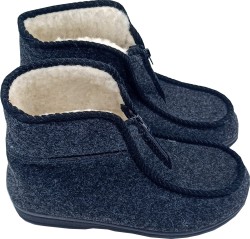 Ciepłe wysokie bambosze filcowe z zamkiem