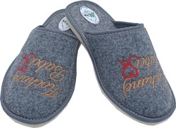 Kapcie damskie ciepłe „Kochanej Babci” – bardzo ciepłe filcowe kapcie polskie na zimę