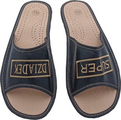 Stylowe skórzane pantofle męskie „DZIADEK SUPER” – komfort i elegancja w jednym