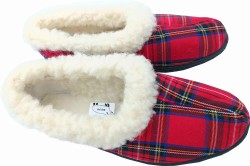 bambosze ciepłe kapcie damskie szkocka krata