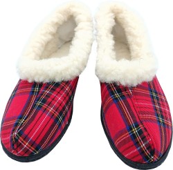 bambosze ciepłe kapcie damskie szkocka krata