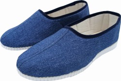 Kapcie damskie niebieskie – lekkie bambosze domowe, polska produkcja