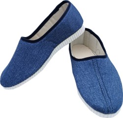 Kapcie damskie niebieskie – lekkie bambosze domowe, polska produkcja