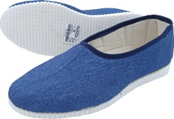 Kapcie damskie niebieskie – lekkie bambosze domowe, polska produkcja