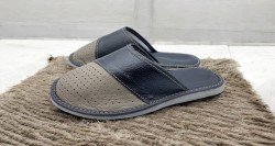 Kapcie męskie skórzane z naturalnej skóry – wygodne pantofle domowe z miękką podeszwą | Produkt polski