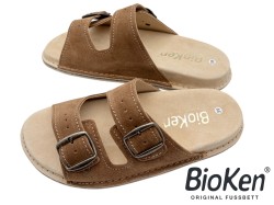 Klapki skórzane BioKen Fusbet – wygodne zamszowe Havana