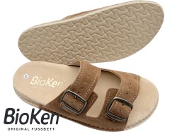 Klapki skórzane BioKen Fusbet – wygodne zamszowe Havana