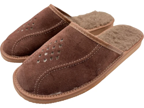 Ciepłe kapcie męskie zamszowe