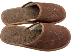 Ciepłe kapcie męskie zamszowe