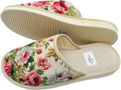 Kapcie lniane damskie w kwiaty – ekologiczny komfort i styl