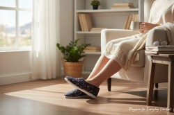 Eleganckie polskie bambosze z motywem kwiatowym – lekkie kapcie z gumową podeszwą