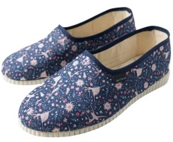 Damskie kapcie bawełniane z ozdobnym wzorem, bambosze polskiej produkcji – wygodne i lekkie