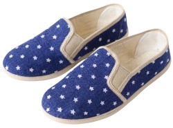 Kapcie Damskie Slip On Granatowe w Gwiazdki – Lekkie, Wygodne, Stylowe
