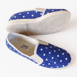 Kapcie Damskie Slip On Granatowe w Gwiazdki – Lekkie, Wygodne, Stylowe