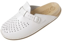 Bioken białe Skórzane Klapki Original Fusbet