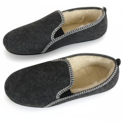 Bardzo ciepłe męskie bambosze wełniane – wygodne kapcie polskiej produkcji