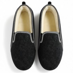 Bardzo ciepłe męskie bambosze wełniane – wygodne kapcie polskiej produkcji