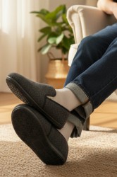 Bambosze ciepłe niskie kapcie filcowe