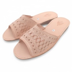 Klapki skórzane damskie kapcie z naturalnej skóry - ręcznie wykonane w Polsce