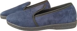 Kapcie męskie slip on – granatowe tenisówki domowe z antypoślizgową podeszwą | Produkt polski