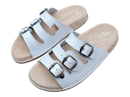 Klapki Skórzane BioKen Fusbet – Profilowane Kapcie Komfortowe ze Skóry Naturalnej | Produkt Polski