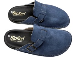 Klapki Skórzane Męskie BioKen ORIGINAL Fusbet – Granatowe