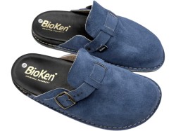 Klapki Skórzane Męskie BioKen ORIGINAL Fusbet – Granatowe