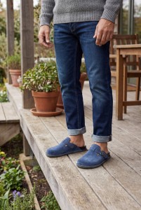 BioKen Klapki Skórzane Męskie ORIGINAL Fusbet – Granatowe