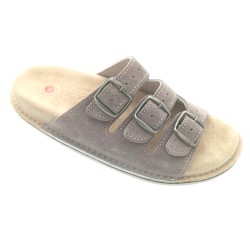 BioKen Klapki skórzane ORIGINAL fusbet taupe boho