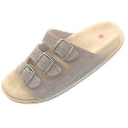 BioKen Klapki skórzane ORIGINAL fusbet taupe boho
