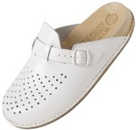 Bioken białe Skórzane Klapki Original Fusbet