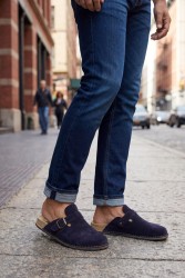 Mule BioKen Fusbet Klapki Skórzane – Inkstone Navy, Komfort Premium