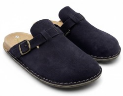 BioKen Klapki Skórzane Damskie Fusbet Mule Inkstone Navy – Komfort Premium