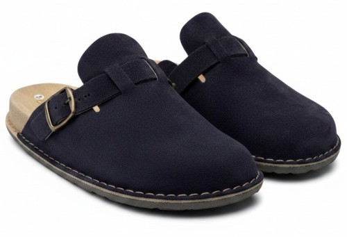 BioKen Klapki Skórzane Damskie Fusbet Mule Inkstone Navy – Komfort Premium