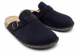 BioKen Klapki Skórzane Damskie Fusbet Mule Inkstone Navy – Komfort Premium