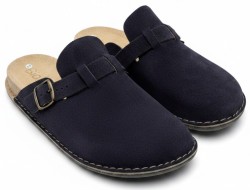 BioKen Klapki Skórzane Damskie Fusbet Mule Inkstone Navy – Komfort Premium