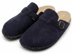 BioKen Klapki Skórzane Damskie Fusbet Mule Inkstone Navy – Komfort Premium