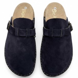 BioKen Klapki Skórzane Damskie Fusbet Mule Inkstone Navy – Komfort Premium