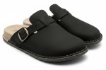 Bioken anatomic Klapki Skórzane Męskie ORIGINAL Fusbet czarny grafit