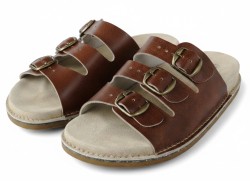 Klapki skórzane BioKen ORIGINAL Fusbet Vintage Cognac Brown