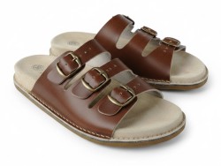 Klapki skórzane BioKen ORIGINAL Fusbet Vintage Cognac Brown