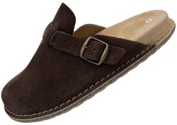 Klapki damskie skórzane BioKen Fusbet Espresso Brown