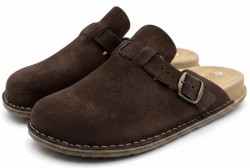 Klapki damskie skórzane BioKen Fusbet Espresso Brown
